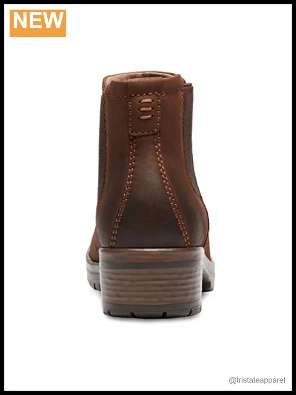 Women's Ankle Chelsea Boots Water Resistant Leather Pull On Block Heel